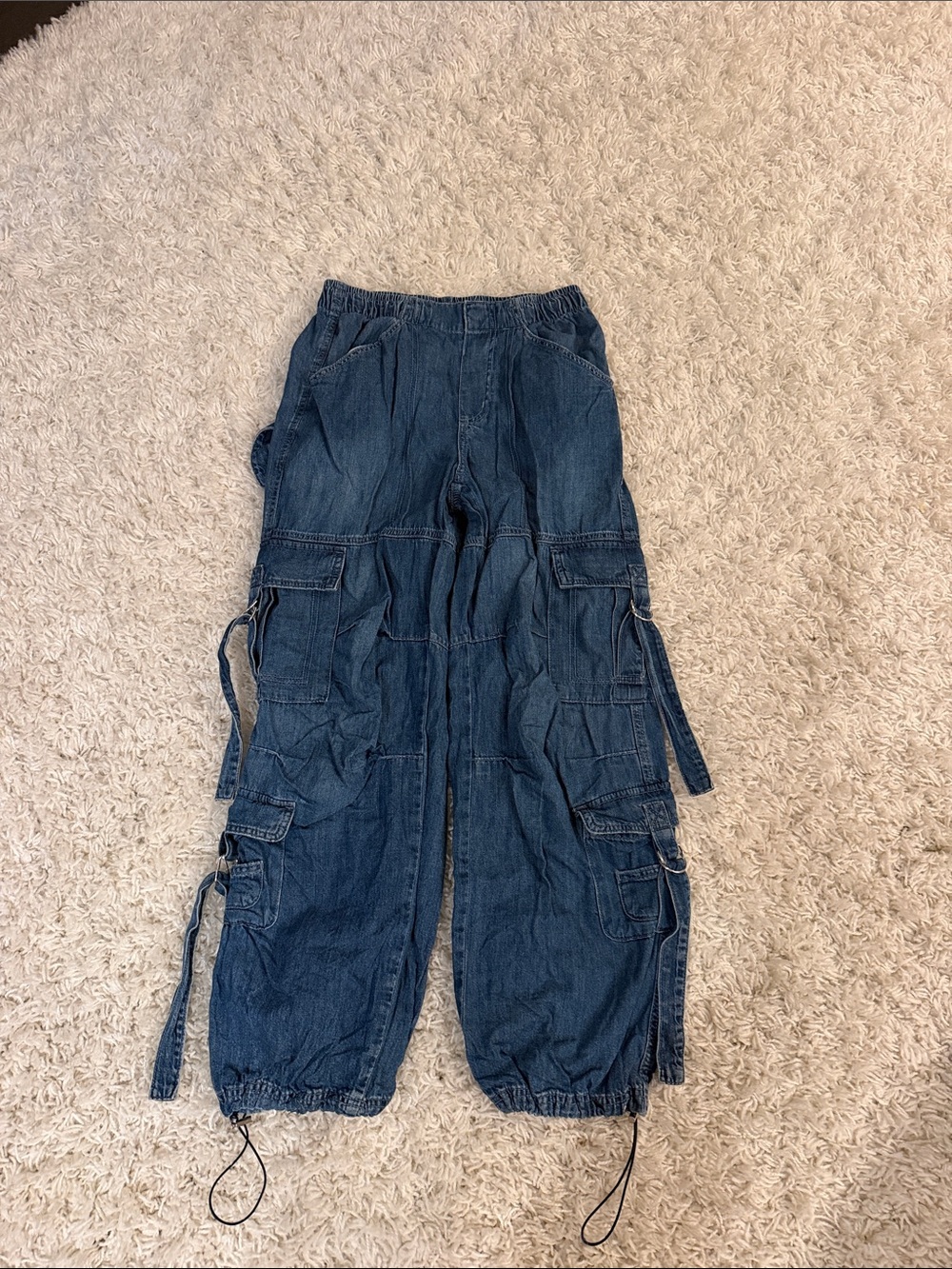 Garage Dark Blue Denim Cargo Jeggings